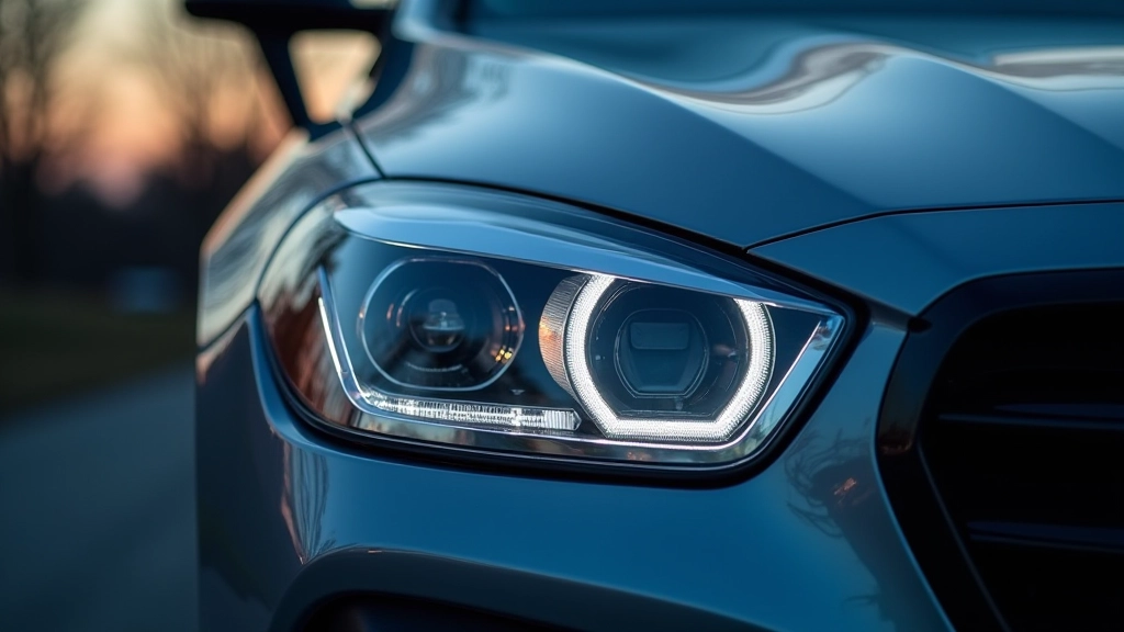 Vehicle headlight after professional UV sealant protection service showing crystal clarity